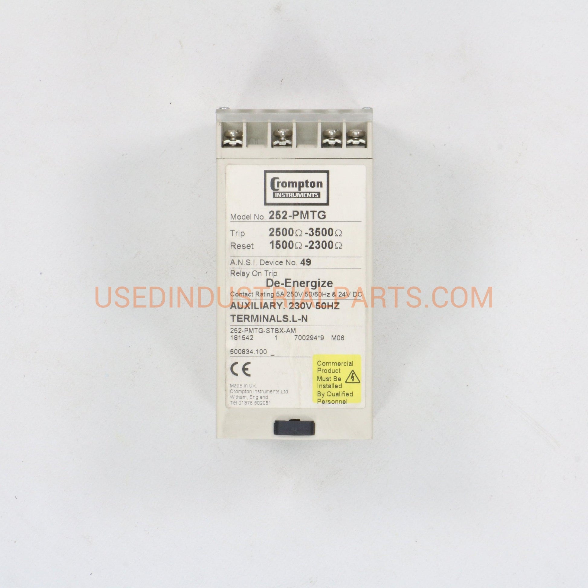 Crompton Protector 252-PMTG De-Energize Relay-De- Energize Relay-AA-05-05-Used Industrial Parts