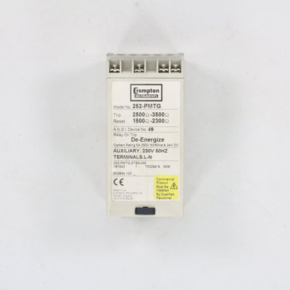 Crompton Protector 252-PMTG De-Energize Relay-De- Energize Relay-Used Industrial Parts