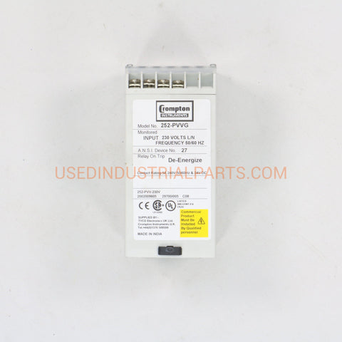 Image of Crompton Protector 252-PVVG De-Energize Relay-De- Energize Relay-AA-05-05-Used Industrial Parts