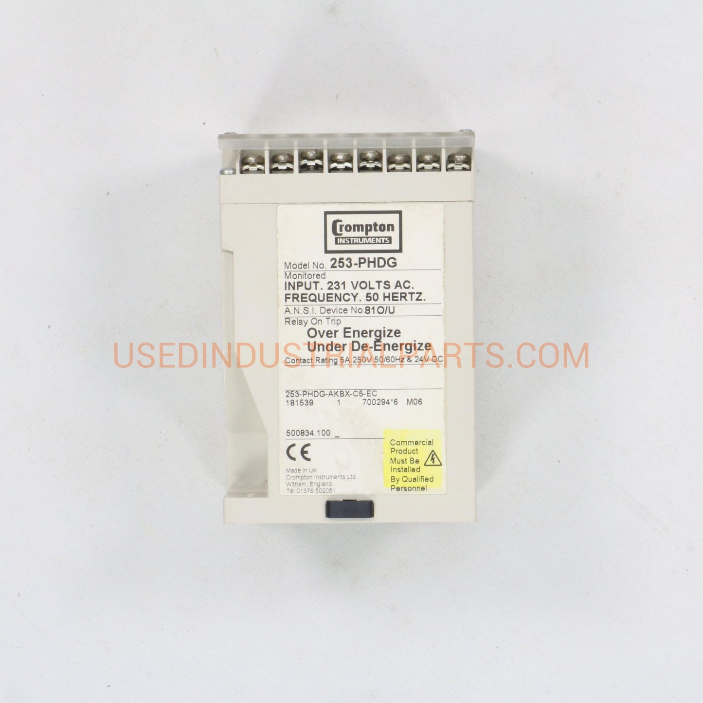 Crompton Protector 253-PHDG Energize/De-Energize Relay-Energize/De-Energize Relay-AA-05-05-Used Industrial Parts