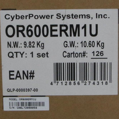 CyberPower Systems Inc. OR600ERM1U Line-Interactive UPS-Line-Interactive UPS-Used Industrial Parts