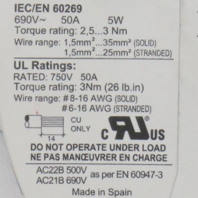 DF Electric PMX 14x51 Fuse Holder DC Switch-Fuse Holder/DC Switch-Used Industrial Parts
