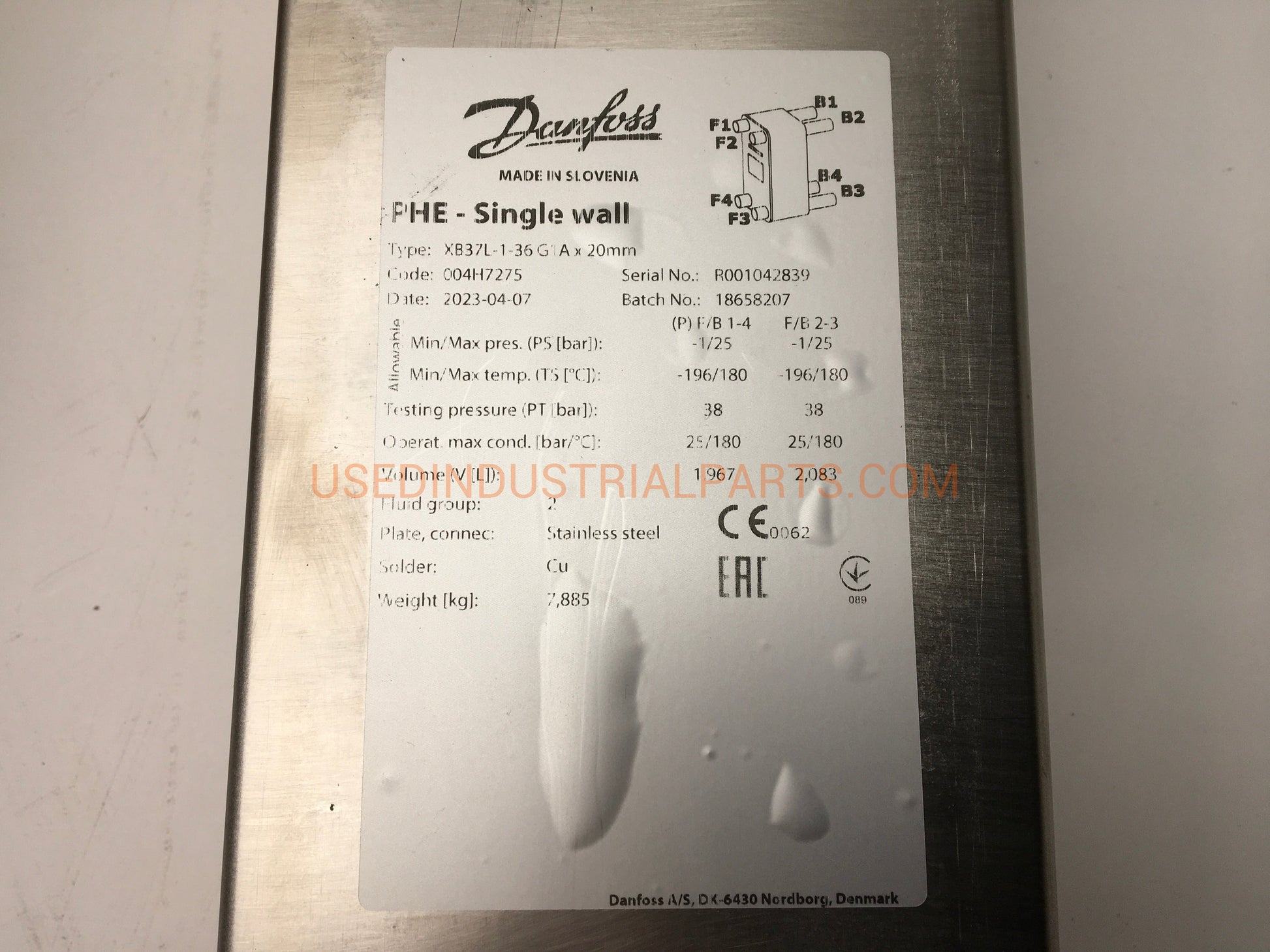 Danfoss 004H7275 Brazed Heat Exchanger & Insulation Set-Heat exchanger-DB-06-07-01-Used Industrial Parts