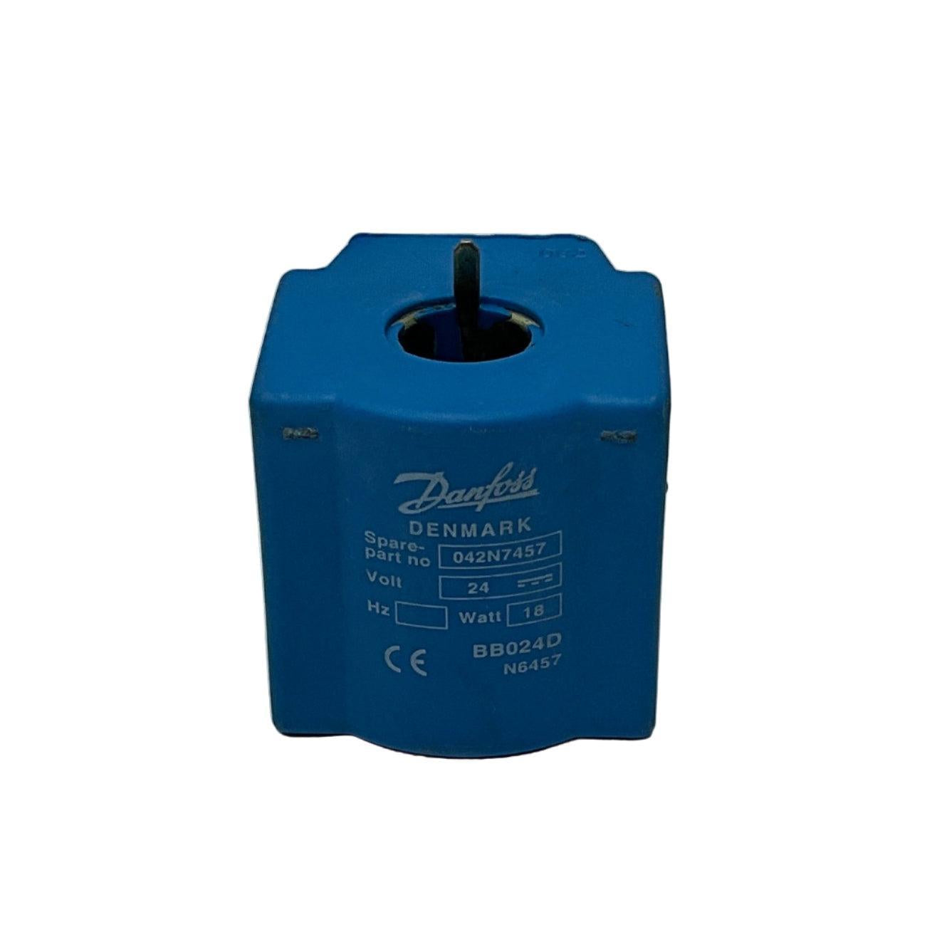Danfoss 042N7457 Solenoid Coil - 24 V DC-Solenoid Coil-Used Industrial Parts