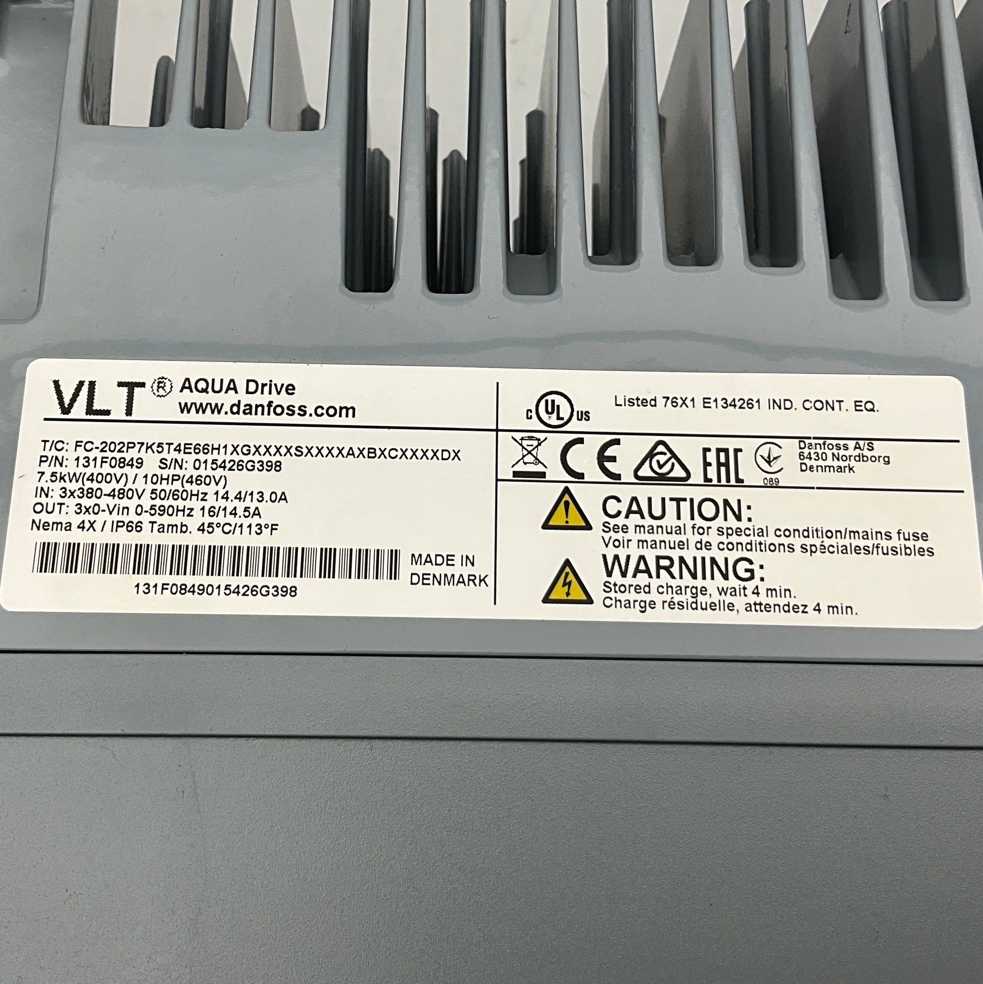 Danfoss VLT Aqua Drive Variable Frequency Drive - 131F0849-Variable Frequency Drive-Used Industrial Parts