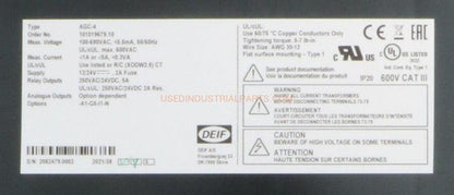 Deif AGC-4 Automatic Gen-Set Controller-Automatic Gen-Set Controller-AE-02-02-Used Industrial Parts