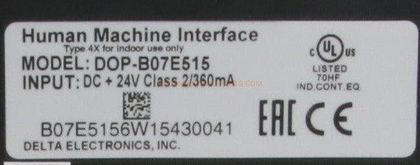 Delta Electronics DOP-B07E515 Human Machine Interface-Human Machine Interface-AC-03-07-Used Industrial Parts