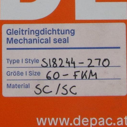 Depac S18244-270-S-60 Mechanical Seal-Mechanical Seal-Used Industrial Parts
