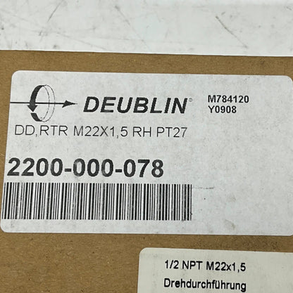 Deublin Single Passage Rotary Union - 2200-000-078-Single Passage Rotary Union-Used Industrial Parts