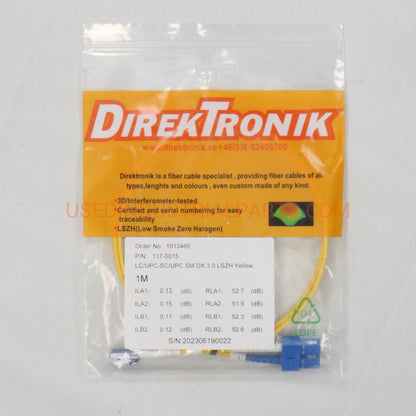 DirekTronik 117 0015 Fibre Optic Patch Cable-Fibre Optic Patch Cable-AE-03-07-05-Used Industrial Parts