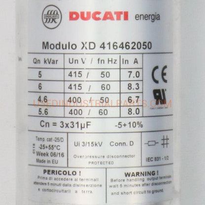 Ducati Energia XD 416462050 Capacitor-Capacitor-CA-07-01-03-Used Industrial Parts