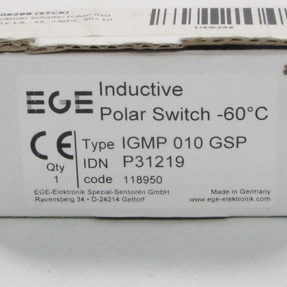 EGE-Elektronik Spezial-Sensoren IGMP 010 GSP Inductive Polar Switch-Inductive Polar Switch-Used Industrial Parts