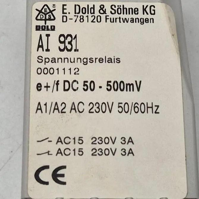 E. Dold & Sohne AI 931 Voltage Relay - 0001112-Voltage Relay-Used Industrial Parts