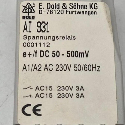 E. Dold & Sohne AI 931 Voltage Relay - 0001112-Voltage Relay-Used Industrial Parts