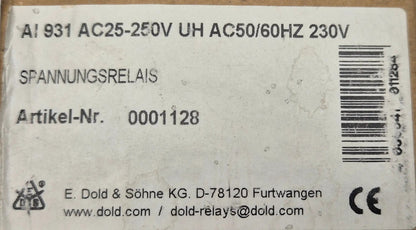 E. Dold & Sohne AI 931 Voltage Relay - 0001128-Voltage Relay-Used Industrial Parts