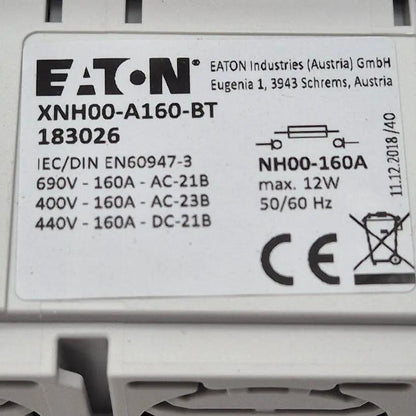 Eaton XNH00-A160-BT Fuse Switch Disconnector-Fuse Switch Disconnector-Used Industrial Parts