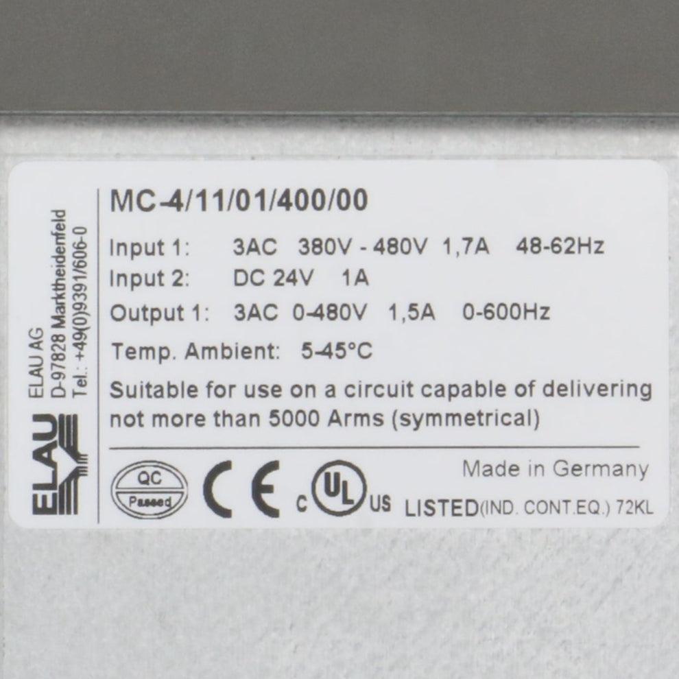 Elau PacDrive MC-4/11/01/400 Servo Drive - HW: E0L503-Servo Drive-Used Industrial Parts