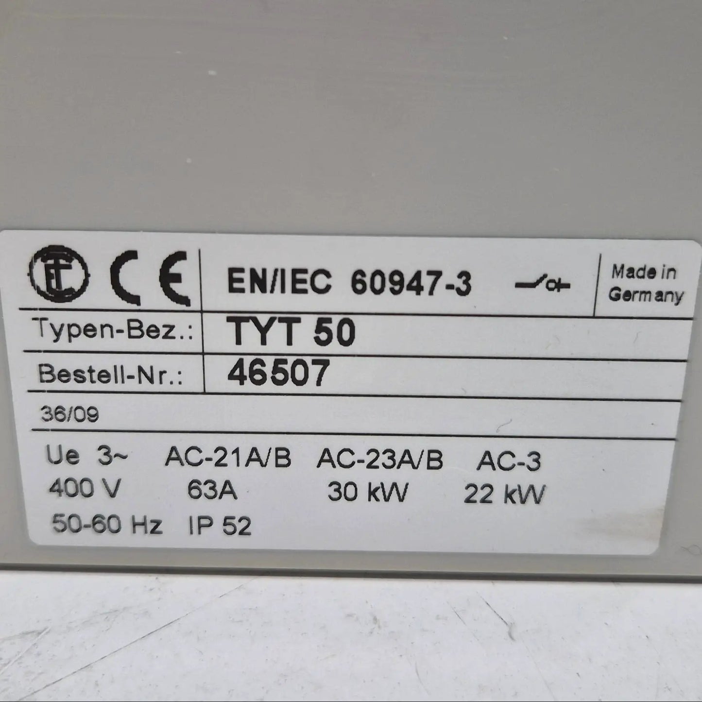 Elektra Tailfingen TYT 50 Star Delta Switch-Star Delta Switch-Used Industrial Parts