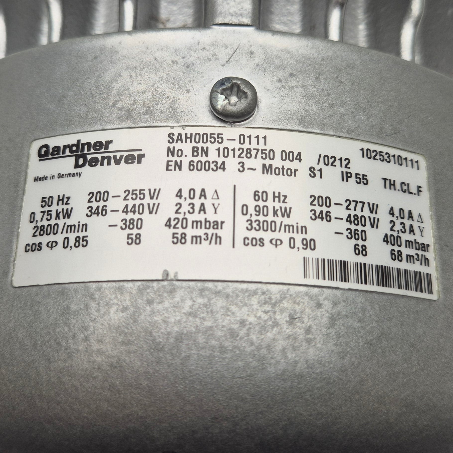 Elmo Rietschle/Gardner Denver SAH0055-0111 Vacuum Pump-Vacuum Pump-Used Industrial Parts