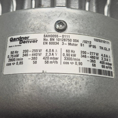 Elmo Rietschle/Gardner Denver SAH0055-0111 Vacuum Pump-Vacuum Pump-Used Industrial Parts