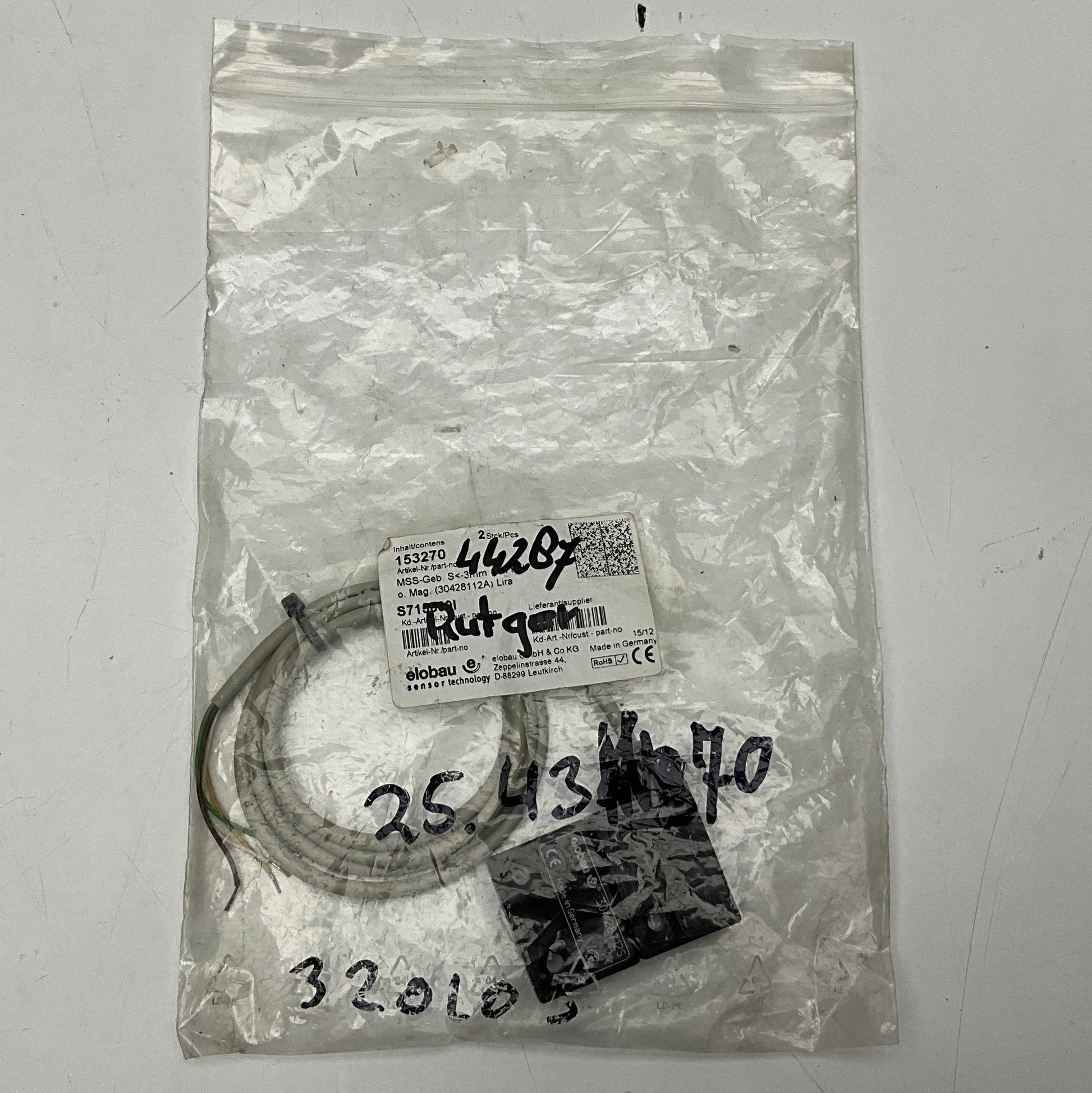 Elobau 153270 Safety Sensor & 30428112S Magnetic Coded Actuator-Safety Sensor & Magnetic Coded Actuator-Used Industrial Parts