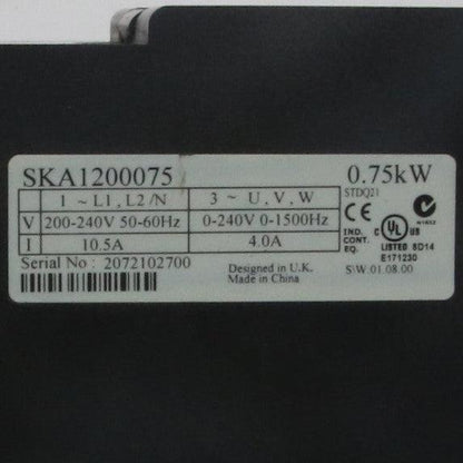 Emerson Industrial Automation Commander SKA1200075 AC Drive-AC Drive-Used Industrial Parts