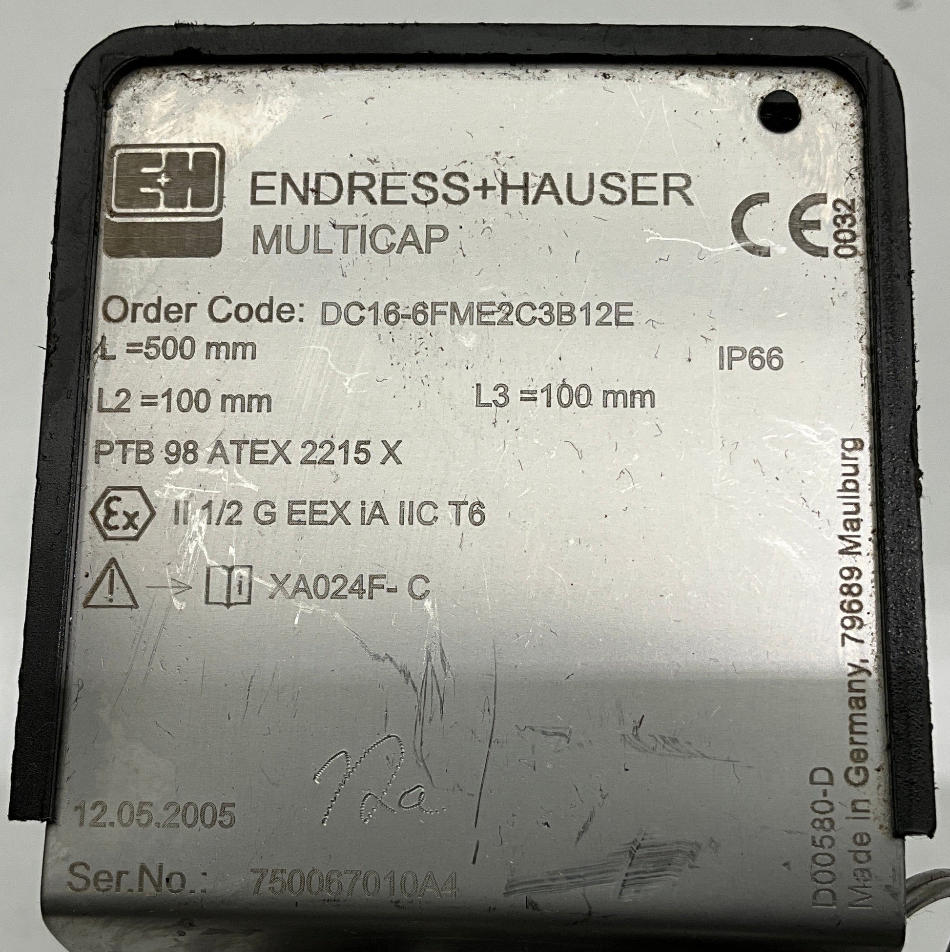 Endress + Hauser Multicap DC16-6FME2C3B12E Capacitive Level Sensor-Capacitive Level Sensor-Used Industrial Parts
