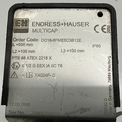 Endress + Hauser Multicap DC16-6FME2C3B12E Capacitive Level Sensor-Capacitive Level Sensor-Used Industrial Parts