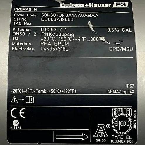 Endress+Hauser Promag 50H50 Electromagnetic Flowmeter-Electromagnetic Flowmeter-Used Industrial Parts