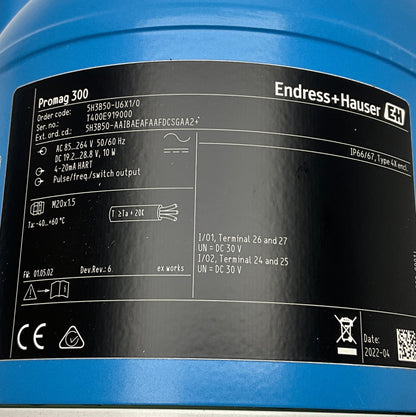 Endress+Hauser Promag H 300 Electromagnetic Flowmeter-Electromagnetic Flow Meter-Used Industrial Parts