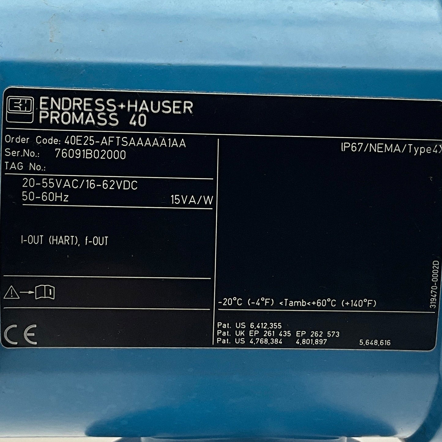 Endress+Hauser Promass 40 Coriolis Flowmeter-Coriolis Flowmeter-Used Industrial Parts