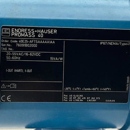 Endress+Hauser Promass 40 Coriolis Flowmeter-Coriolis Flowmeter-Used Industrial Parts