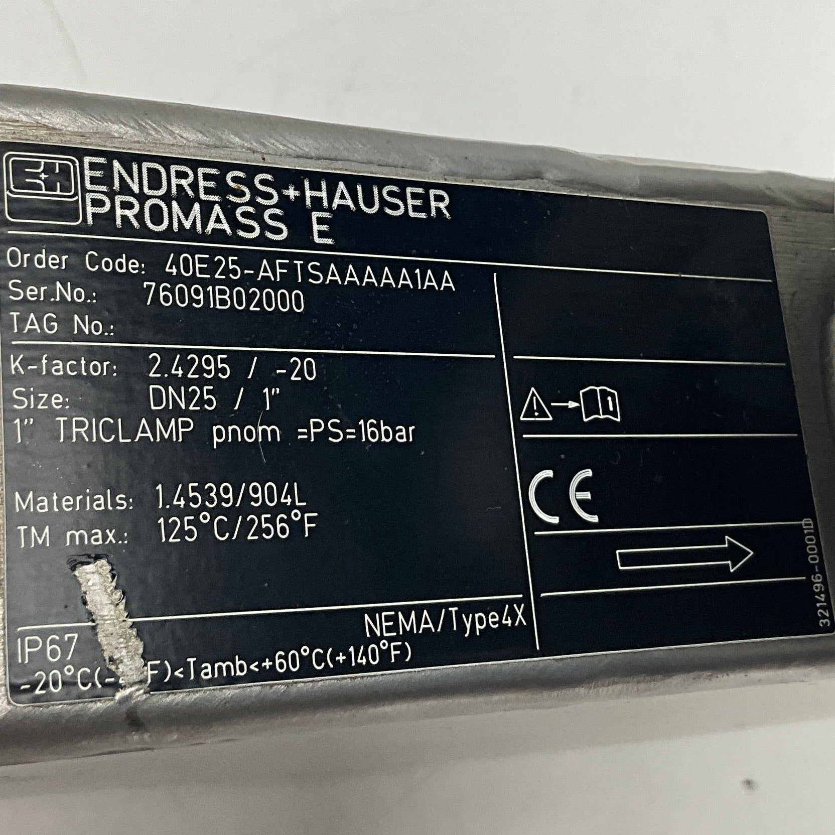 Endress+Hauser Promass 40 Coriolis Flowmeter-Coriolis Flowmeter-Used Industrial Parts