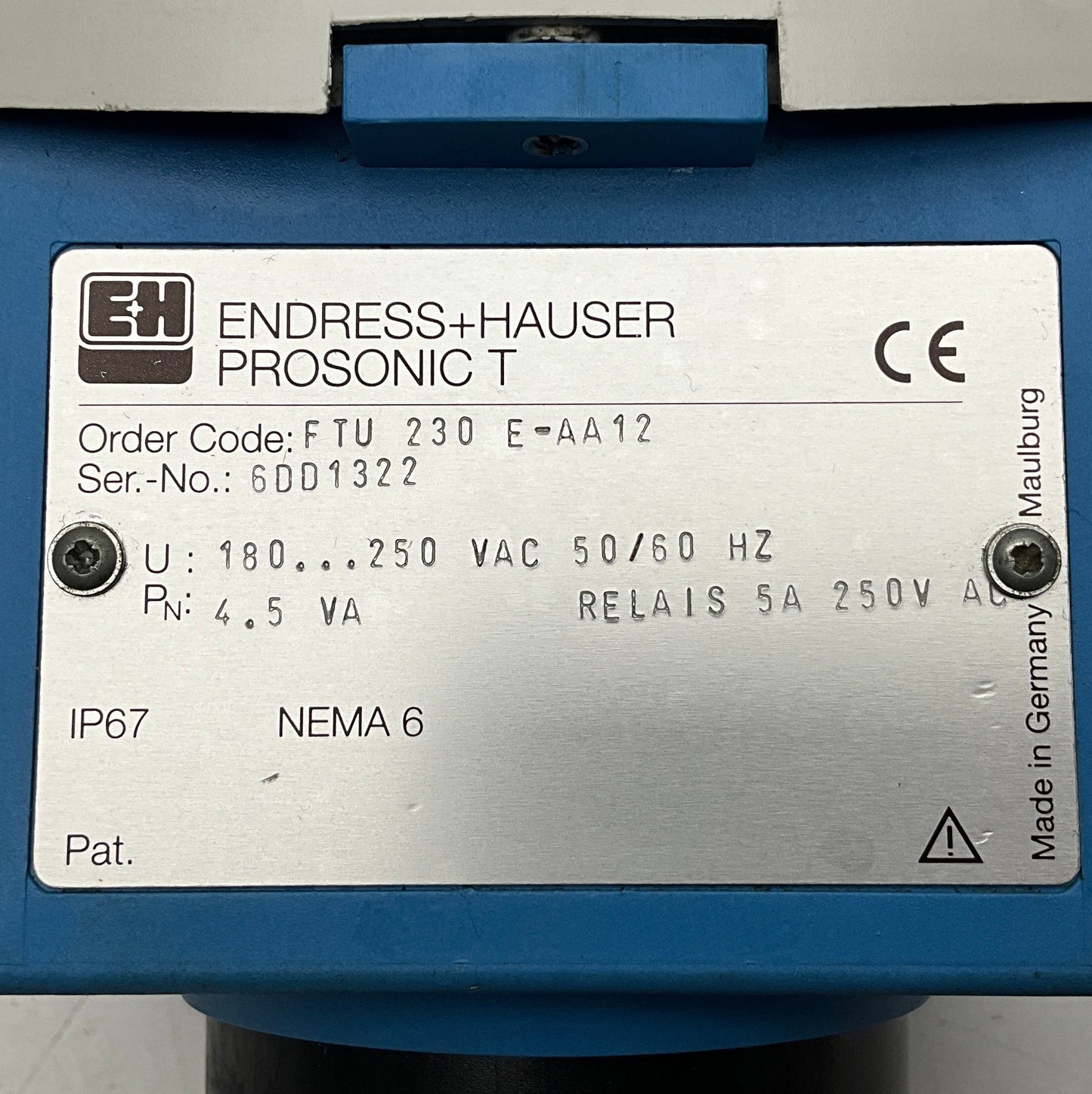 Endress+Hauser Prosonic T FTU 230 E-AA12 Ultrasonic Level Transmitter-Ultrasonic Level Transmitter-Used Industrial Parts