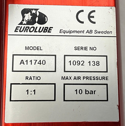 Eurolube A11740 Pneumatic Air Piston Drum Pump-Pneumatic Air Piston Drum Pump-Used Industrial Parts