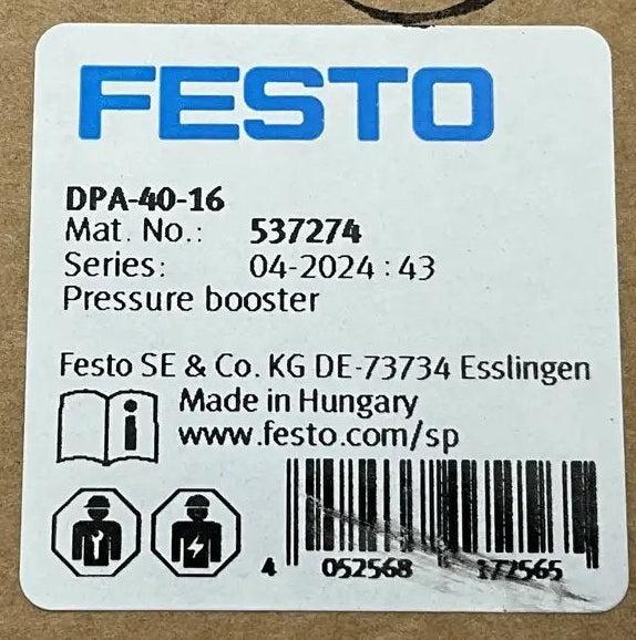 Festo DPA-40-16 Pressure Booster - 537274-Pressure Booster-Used Industrial Parts