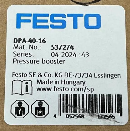 Festo DPA-40-16 Pressure Booster - 537274-Pressure Booster-Used Industrial Parts