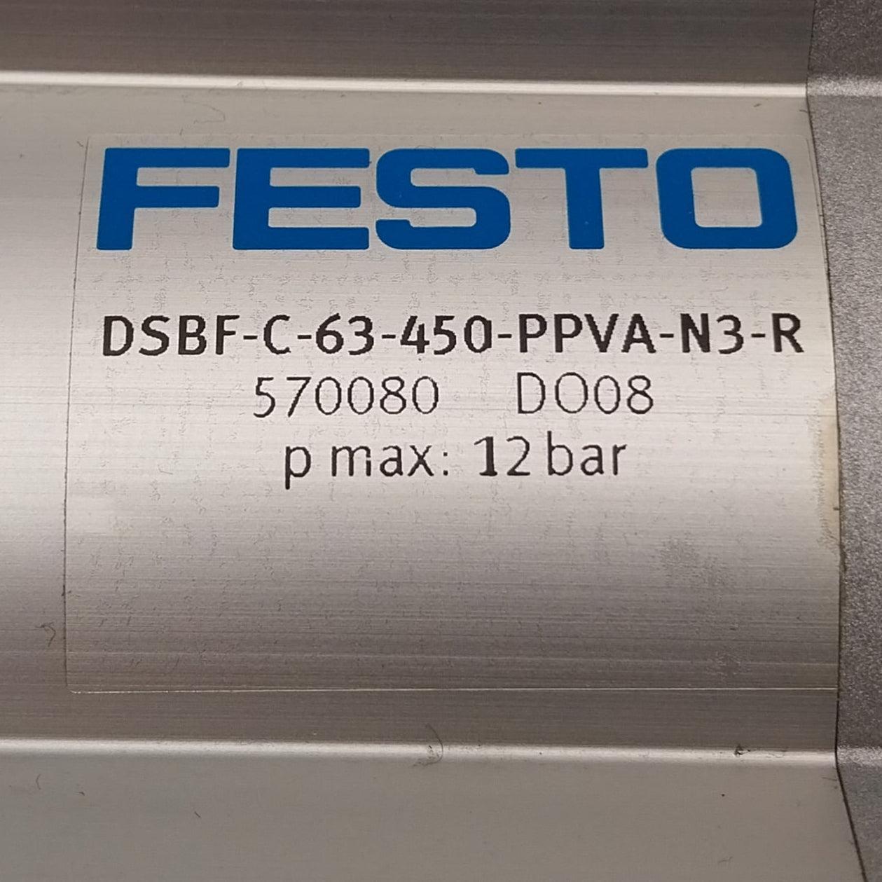 Festo DSBF C63 450 PPVA N3 R Pneumatic Cylinder-Pneumatic Cylinder-Used Industrial Parts