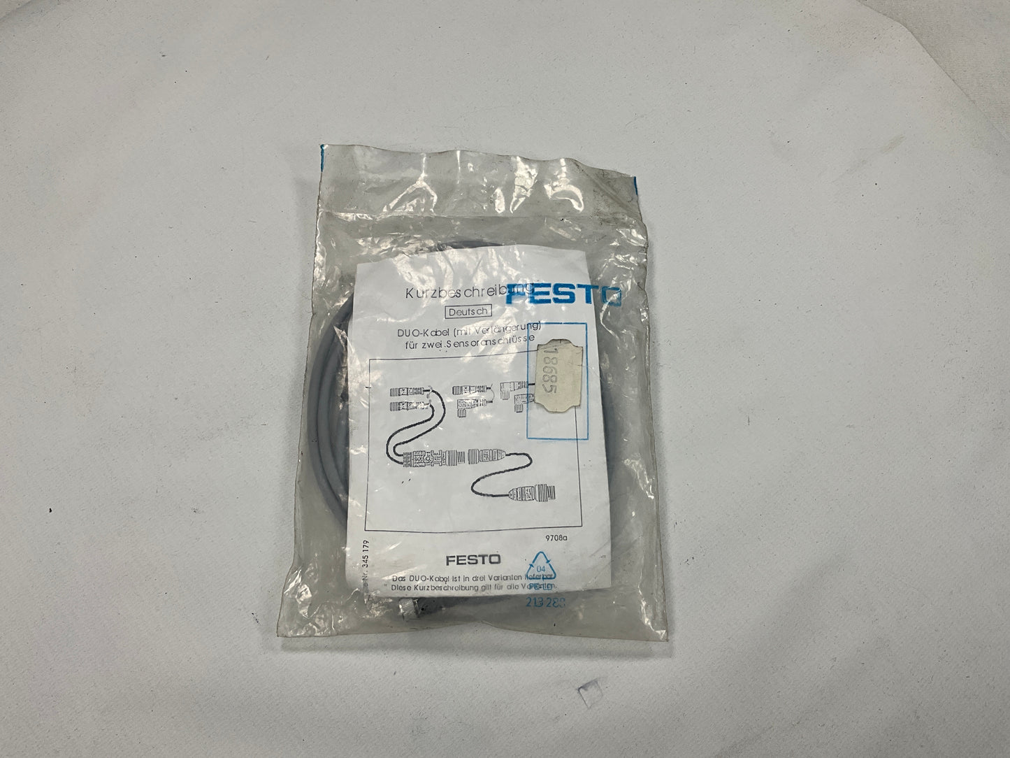 Festo KM12-DUO-M8-GDGD DUO Cable 18685-DUO Cable-Used Industrial Parts