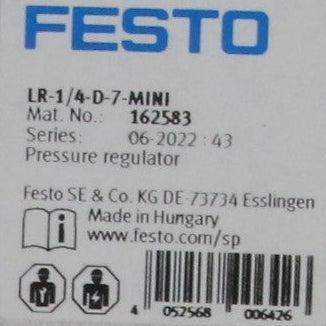 Festo LR-1/4-D-7-MINI Pressure Regulator - 162583-Pressure Regulator-Used Industrial Parts
