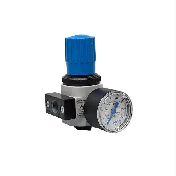 Festo LR-1/4-D-MINI Pressure Regulator with Gauge-Pressure Regulator with Gauge-BE-06-04-04-6152430058022-Used Industrial Parts
