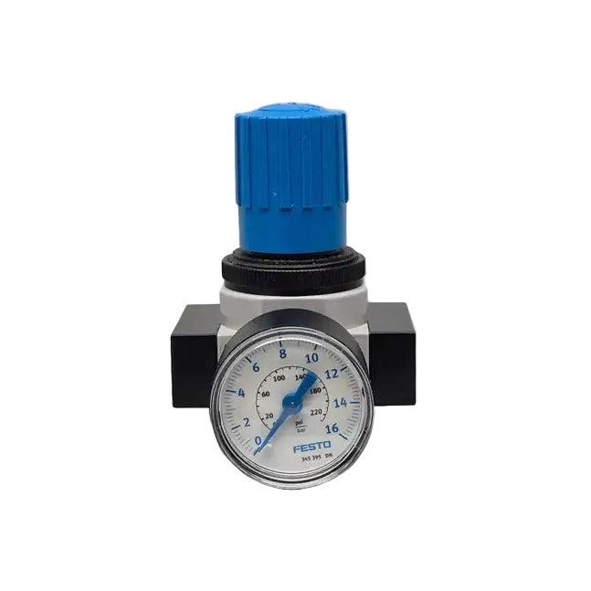 Festo LR-1/4-D-MINI Pressure Regulator with Gauge-Pressure Regulator with Gauge-Used Industrial Parts