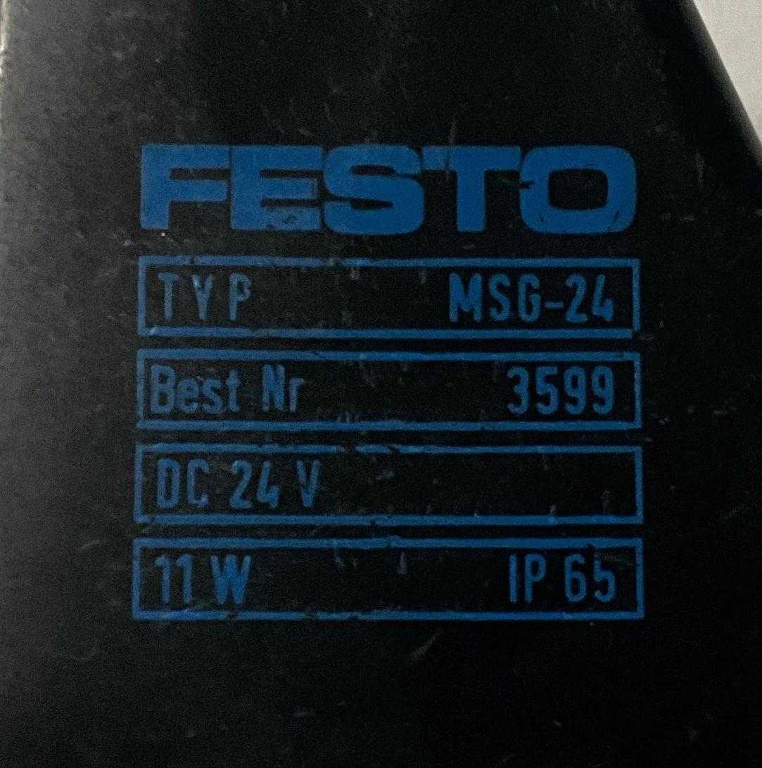 Festo MSG-24 Solenoid Valve Coil 3599-Solenoid Valve Coil-Used Industrial Parts