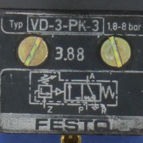 Festo VD 3 PK 3 Pressure Switching Valve 9270-Pressure Switching Valve-Used Industrial Parts