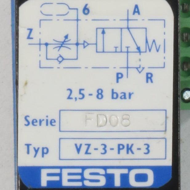 Festo VZ 3 PK 3 Time Delay Valve FD08-Time Delay Valve-Used Industrial Parts