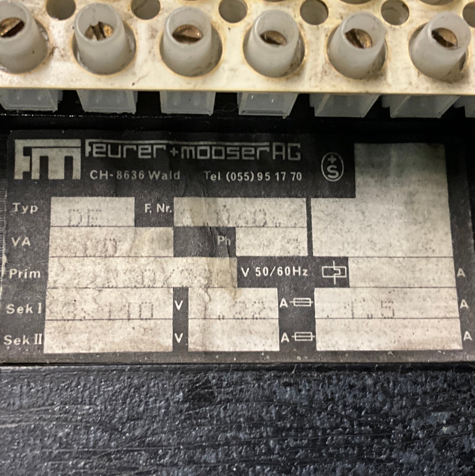 Feurer + Mooser DE 3.060.9 Line Reactor Transformer-Line Reactor Transformer-Used Industrial Parts