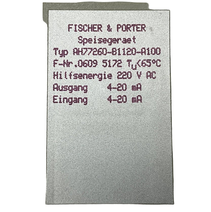 Fischer & Porter AH77260-B1120-A100 Power Supply-Power Supply-Used Industrial Parts