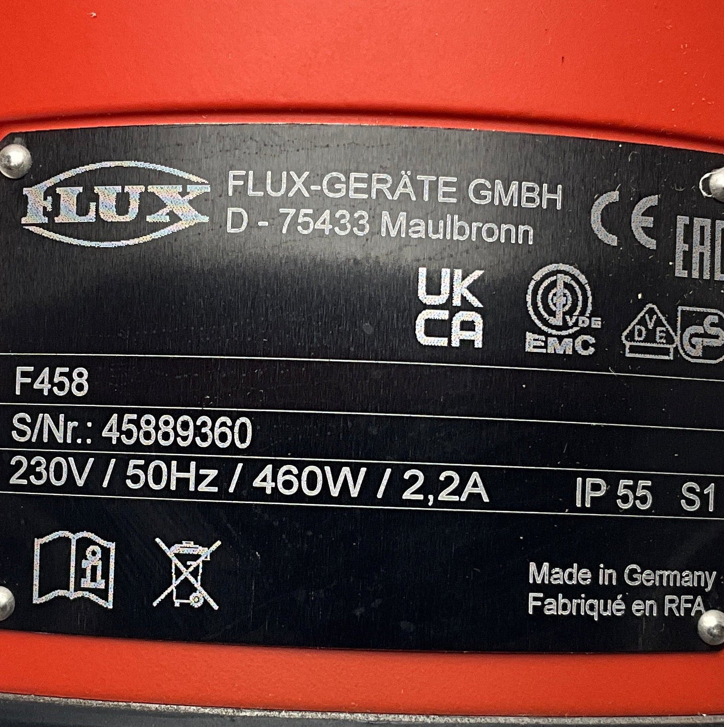 Flux F458 Drum Pump Motor & Pump Tube Set-Drum Pump Motor & Pump Tube Set-Used Industrial Parts