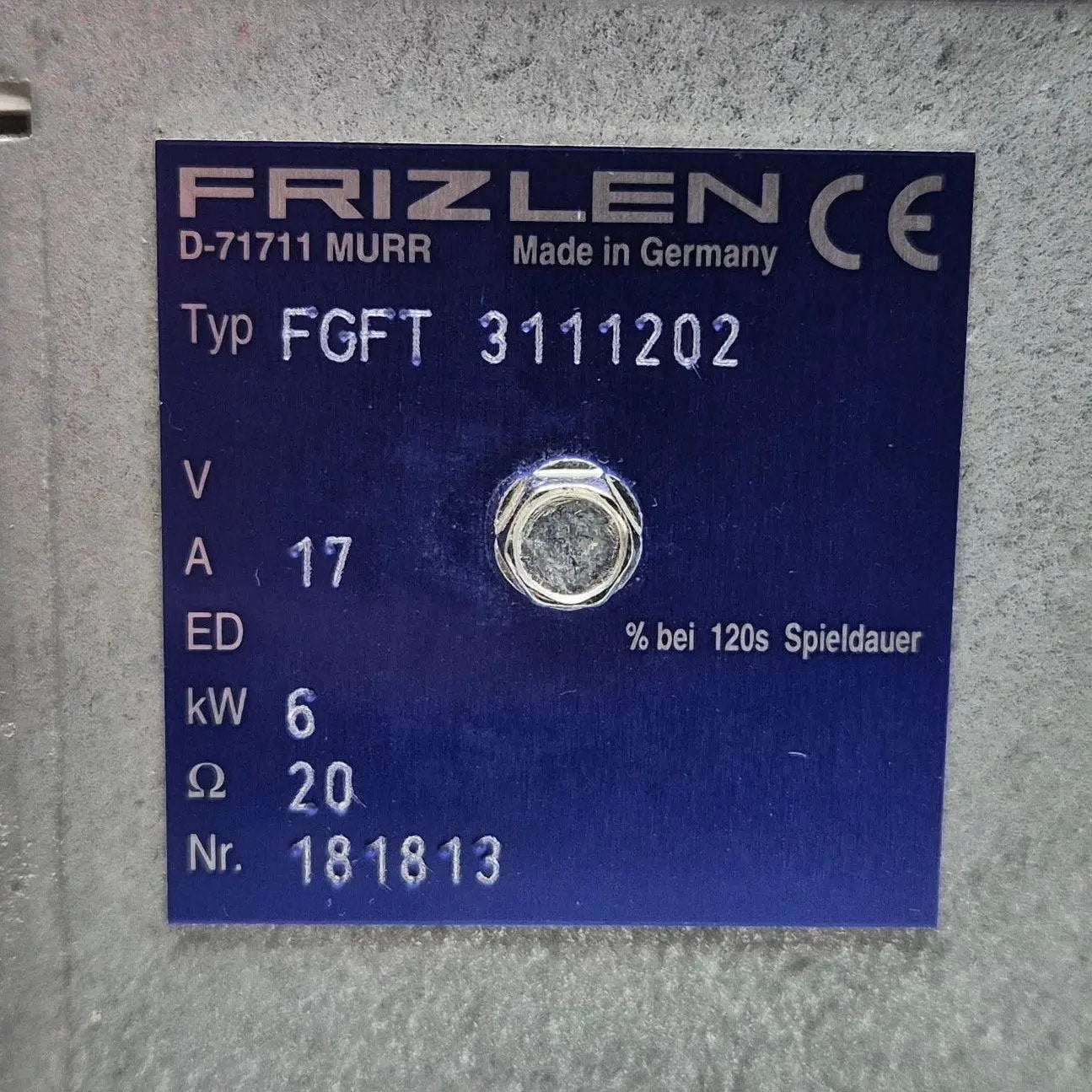 Frizlen FGFT 3111202 Steel Grid Fixed Resistor Unit-Fixed Resistor Unit-Used Industrial Parts