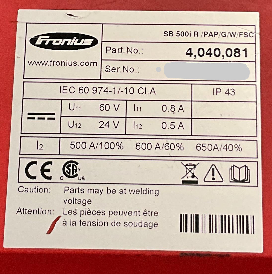 Fronius SB 500i PAP Split box-Splitbox-Used Industrial Parts